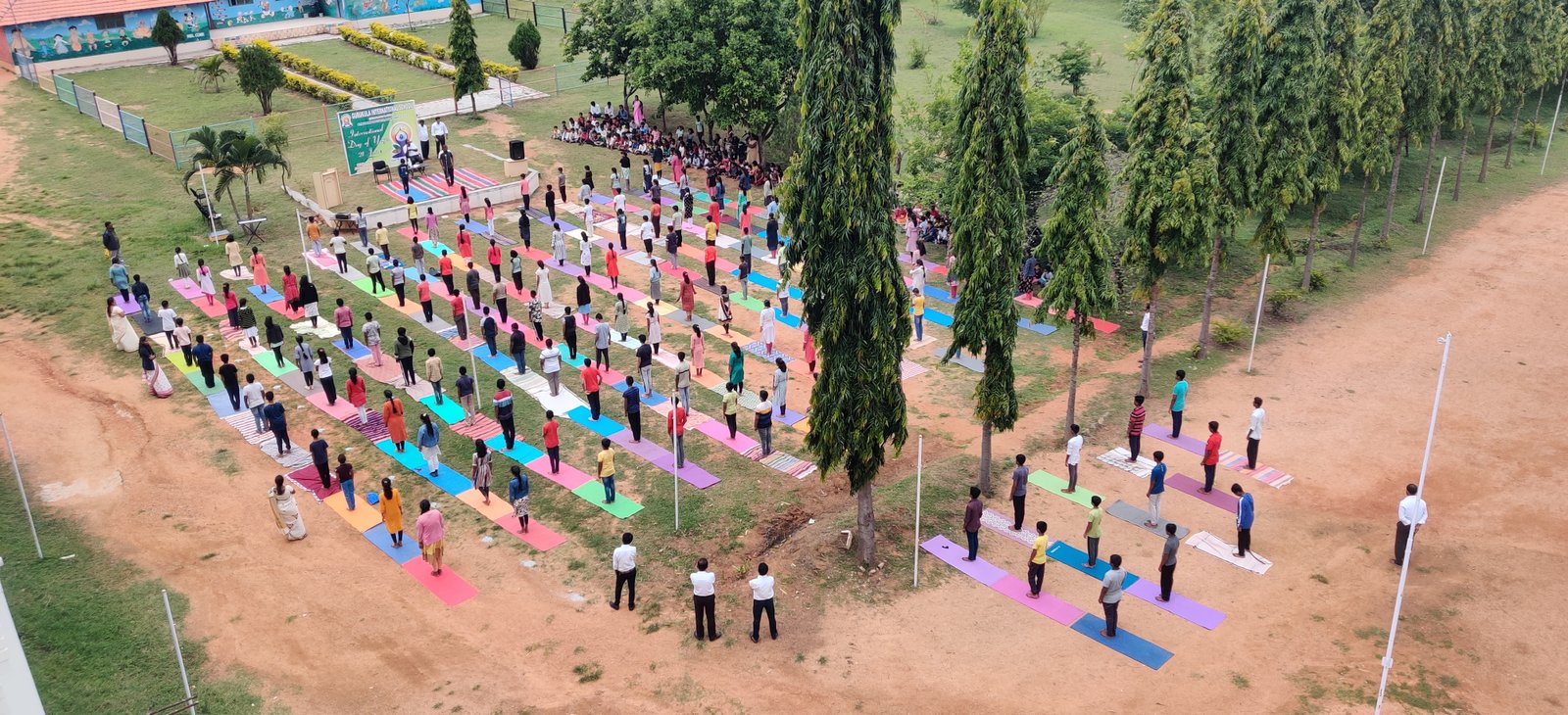 Yoga day on campus ground